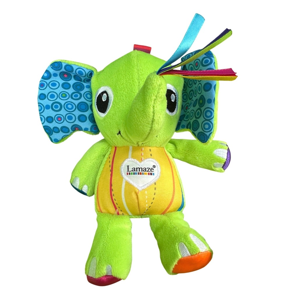 Lamaze Eddie the Elephant Green‎ Sensory Plush Toy Crinkle Infant Developmental